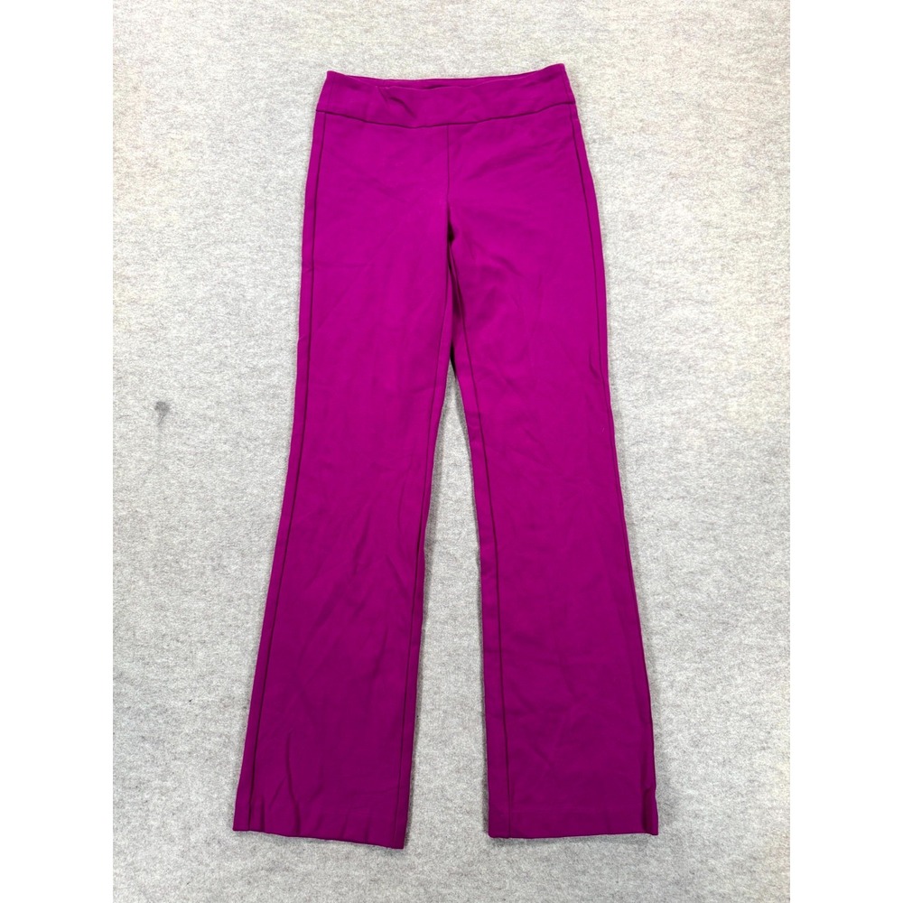 Jones New York Pants Womens XS Hot Pink Stretch Mid Rise Wide Leg Pull On Modern